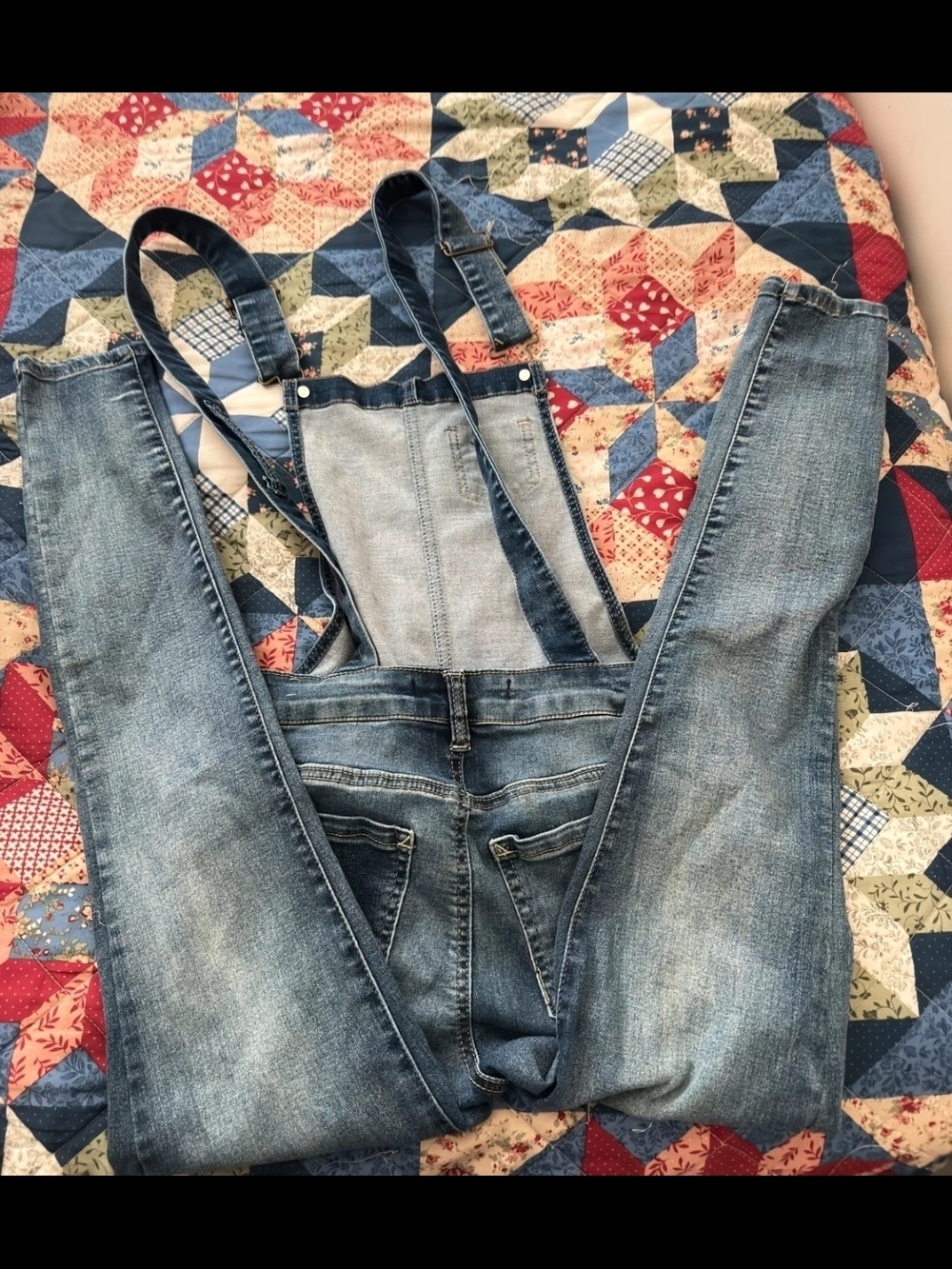 Wallflower Washed Indigo Denim Overalls for Women - Picture 3 of 4